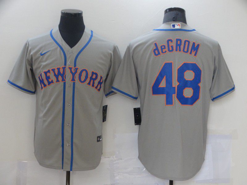 Men New York Mets #48 Degrom Grey Game Nike MLB Jerseys->new york mets->MLB Jersey